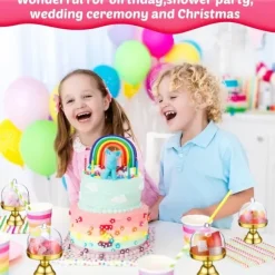 24 stycken guldfärgade, genomskinliga mini-tårtfat i plast med kupolformade lock, dessertfat med kupolformade lock för födelsedag, bröllop, högtider, | CDON