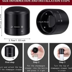 8 stycken vinflaskpropp Återanvändbar vinförslutare Twist för försegling av vinöl Champagne kompakt vinpropp