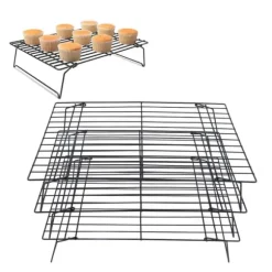 13 tums järnstativ 3 lager non-stick kylställ för matlagning bakning av kaka kex