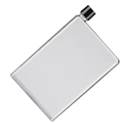 A5 platt vattenflaska Reseflaska Bärbar resemugg Platt sportvattenflaska för sport Camping Gym Fitness Utomhus Vit 350ml