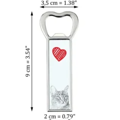 Abyssinian - flasköppnare med en katt, personlig kylöppnare, unik present till en man från Art-Dog