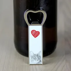 Abyssinian - flasköppnare med en katt, personlig kylöppnare, unik present till en man från Art-Dog