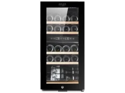 Adler AD 8080, Vinkylare med kompressor, Fristående, 24 flaska/flaskor, G, Inbyggd lampa, Svart