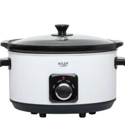 Adler Slow Cooker - Avtagbar keramisk holländsk ugn - 5,8L - Värmebeständiga bärhandtag