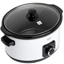 Adler Slow Cooker - Avtagbar keramisk holländsk ugn - 5,8L - Värmebeständiga bärhandtag