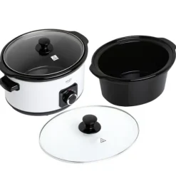 Adler Slow Cooker - Avtagbar keramisk holländsk ugn - 5,8L - Värmebeständiga bärhandtag