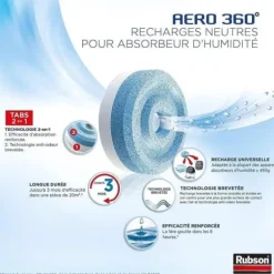 Aero 360 neutral tonerrefill för RUBSON Moisture Absorber - Set med 12 refiller