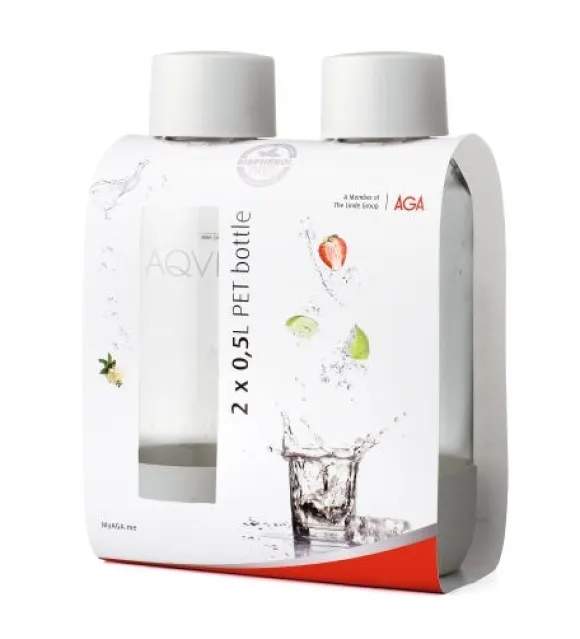 AGA AQVIA "on-the-go" 0,5L, PET-flaska, 2-pack (Vit)