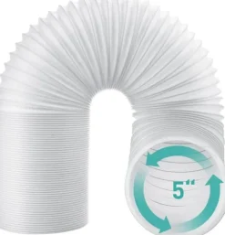 AGPTEK Flexibel PP luftavgasslang, diameter 130 mm, längd 1,5 m för mobil torktumlare för luftkonditionering