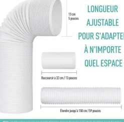 AGPTEK Flexibel PP luftavgasslang, diameter 130 mm, längd 1,5 m för mobil torktumlare för luftkonditionering