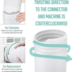 AGPTEK Flexibel PP luftavgasslang, diameter 130 mm, längd 1,5 m för mobil torktumlare för luftkonditionering