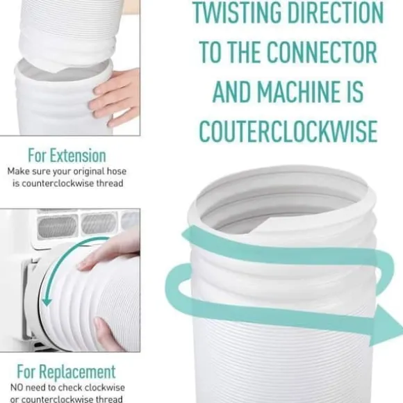 AGPTEK Flexibel PP luftavgasslang, diameter 130 mm, längd 1,5 m för mobil torktumlare för luftkonditionering