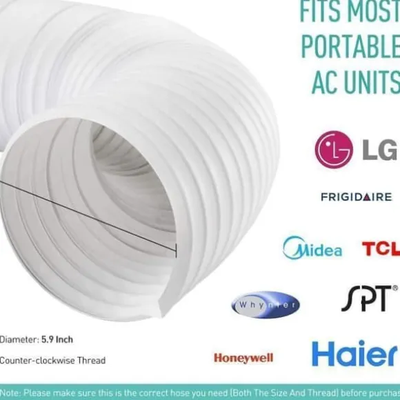 AGPTEK Flexibel PP luftavgasslang, diameter 130 mm, längd 1,5 m för mobil torktumlare för luftkonditionering