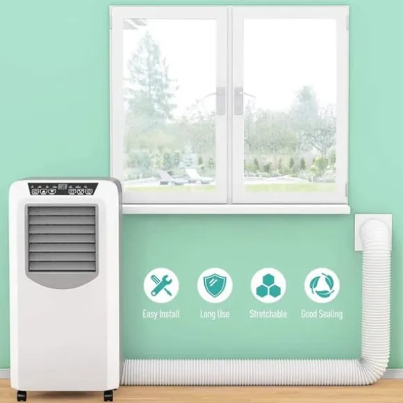 AGPTEK Flexibel PP luftavgasslang, diameter 130 mm, längd 1,5 m för mobil torktumlare för luftkonditionering