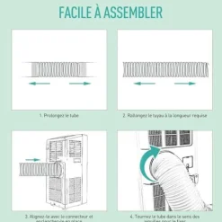 AGPTEK Flexibel PP luftavgasslang, diameter 130 mm, längd 1,5 m för mobil torktumlare för luftkonditionering