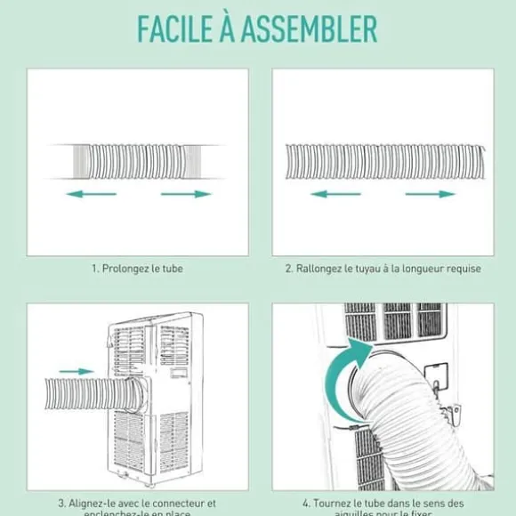 AGPTEK Flexibel PP luftavgasslang, diameter 130 mm, längd 1,5 m för mobil torktumlare för luftkonditionering