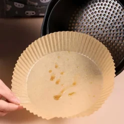 Air Fryer Papper 100-pack – 20cm Engångspapper för Luftfritös Brun