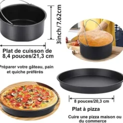 Air fryer tillbehör, XL, 8 tum, Air fryer tillbehör, air fryer tillbehör För 4,2-6,5L, XXL air frye