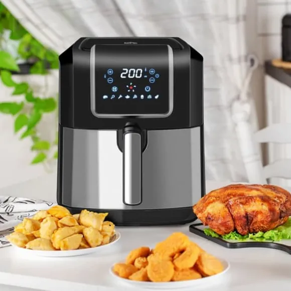 Airfryer 6,5 L, 1700 W, 8 program, LED-display, non-stick korg, hälsosam oljefri matlagning
