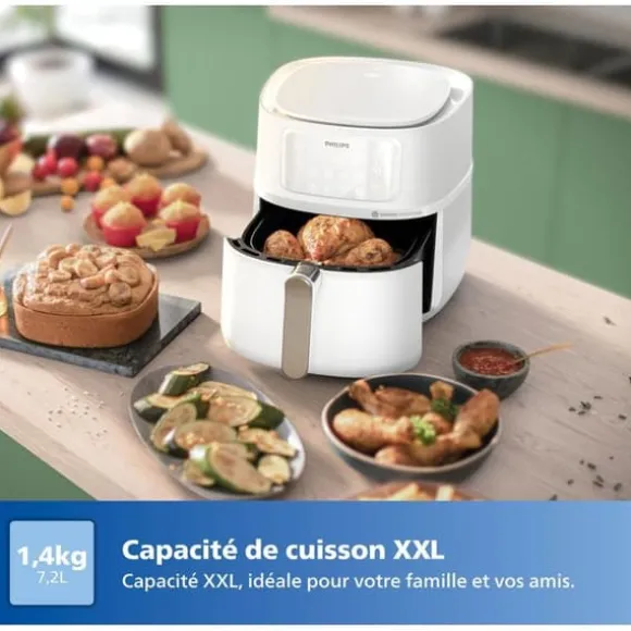 Airfryer XXL Philips serie 5000, kontroll via app, 1,4 kg, vit (HD9285/00)