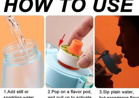 Air-Up Luftvattenflaska 650ml – 7 Smakkapslar | Sockerfri & Aromatisk | Gradient Blå med Suprör