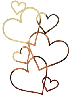 Akryl tårtdekoration guld hjärtan hjärta