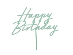 Akryltårtdekoration i akryl, grön, 16,5 cm