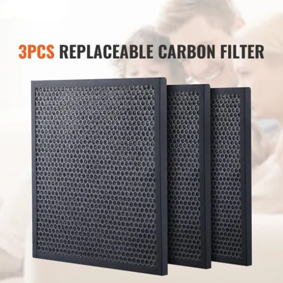 Aktiva kolfilter, 3-pack, 16'' x 19'', effektiva steg 2-filter för BlueDri & skrubber, luftrenare, vattenskador.