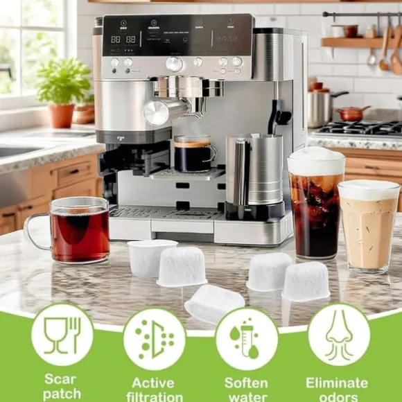 Aktivt Kolfilter för Ninja kaffebryggare Ersättningsvattenfilter Kaffetillbehör, 12-pack