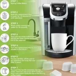 Aktivt Kolfilter för Ninja kaffebryggare Ersättningsvattenfilter Kaffetillbehör, 12-pack