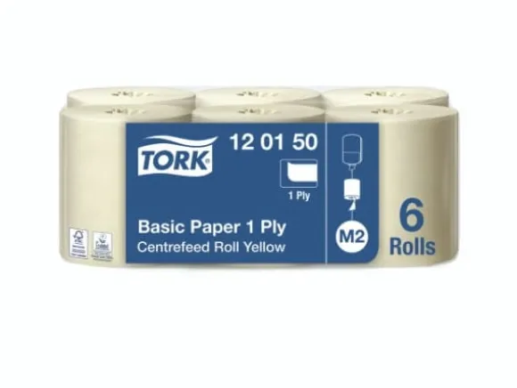 Allroundpapir Tork® M2 Basic Centerfeed, 120150, 1-lags, pakke a 6 stk.