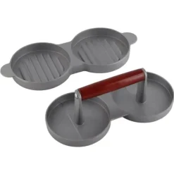Aluminiumlegering Non-Stick Dubbel Burger Press Mögel Hamburgare Kött Nötkött Köksverktyg