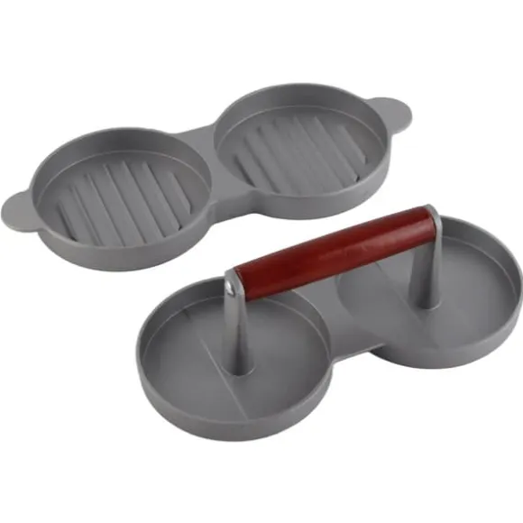 Aluminiumlegering Non-Stick Dubbel Burger Press Mögel Hamburgare Kött Nötkött Köksverktyg