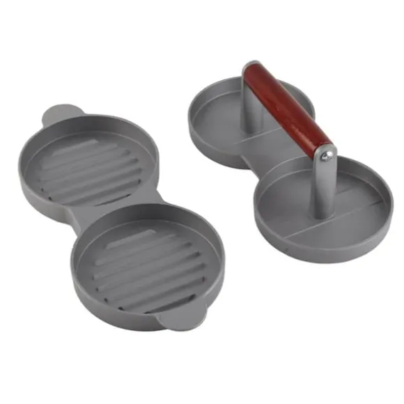 Aluminiumlegering Non-Stick Dubbel Burger Press Mögel Hamburgare Kött Nötkött Köksverktyg