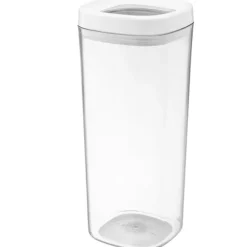 AMOS 1800 ml transparent fyrkantig matbehållare med vitt lock