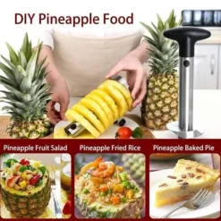 Ananasskärare, rostfritt stål, lätt att rengöra, BPA-fritt halkfritt handtag, fruktskärare för köksfruktringar