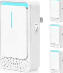 Anslutbara luftjonisatorer - 4-pack luftrenare med negativ jonteknik, tyst mini-luftfräschare för hem, sovrum, kontor, källare