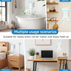 Anslutbara luftjonisatorer - 4-pack luftrenare med negativ jonteknik, tyst mini-luftfräschare för hem, sovrum, kontor, källare
