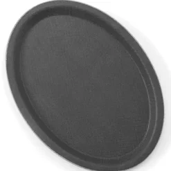 Anti-halk oval servisbricka 16x23cm - svart