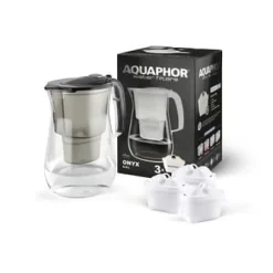 Aquaphor Onyx filterkanna, kapacitet 4,2 l + 3 Maxfor+ Mg-patroner. Svart.