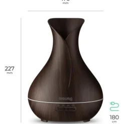 Aromadiffuser - SIGURO - AD-G401DW - 400ml - 12W - Timer och fjärrkontroll