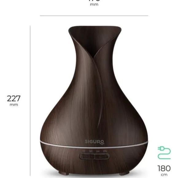 Aromadiffuser - SIGURO - AD-G401DW - 400ml - 12W - Timer och fjärrkontroll