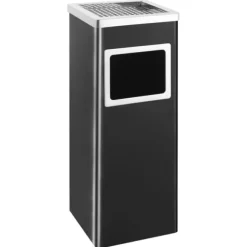 Askfat/soptunna 36 L stål svart
