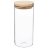 Atmosphera glas- och träförvaringsburkar med lufttätt lock - 1,3 liters lufttät burk