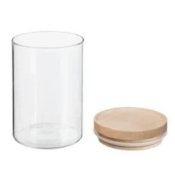 Atmosphera glas- och träförvaringsburkar med lufttätt lock - 0,6 liters lufttät burk