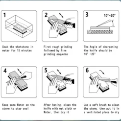Auledio Slipsten Kit för Knivslipning / Slipblock, Brynen till Knivar - 400/1000/3000/8000 Knivslip