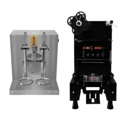 Automatisk Boba Koppförslutningsmaskin 500W & Bubble Tea Shaker GRATIS Filmbox 500-650 Koppar per Timme Plast Papper 90/95 mm Diameter Rostfritt stål | CDON