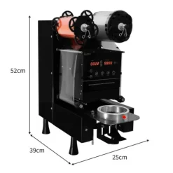 Automatisk Boba Koppförslutningsmaskin 500W & Bubble Tea Shaker GRATIS Filmbox 500-650 Koppar per Timme Plast Papper 90/95 mm Diameter Rostfritt stål | CDON