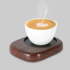Automatisk elektrisk värmare, värmebevarande, träkornsmuggvärmare, dryckeskopp, te, kaffe, lämplig för kontor och hem, EU-kontakt, AC 100-240V