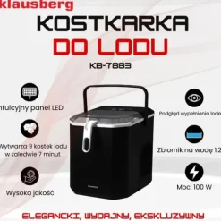 Automatisk isbitsmaskin 1,2L 0,6kg 100W LED KLAUSBERG KB-7883